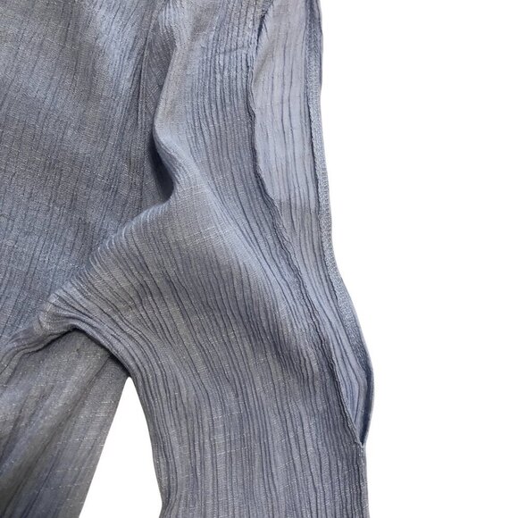 3/$25 ❥ Asymmetrical Lightweight Cut-out 3/4 Sleeves Blue Tunic Top Small - Picture 7 of 12